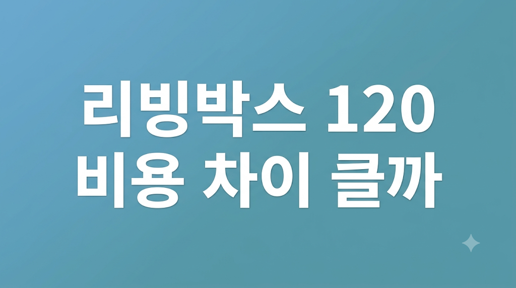 리빙박스 120 비용 조건 비교 화면